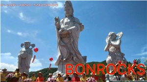 Avalokitesvara Bodhisattva White Granite Statue