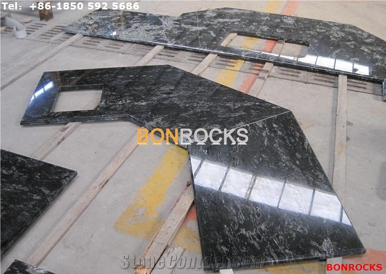 Golden Galaxy Black Granite Project Countertops