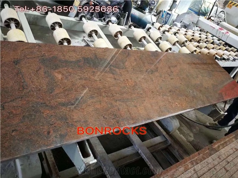 Multicolor Red Granite Slab and Strip