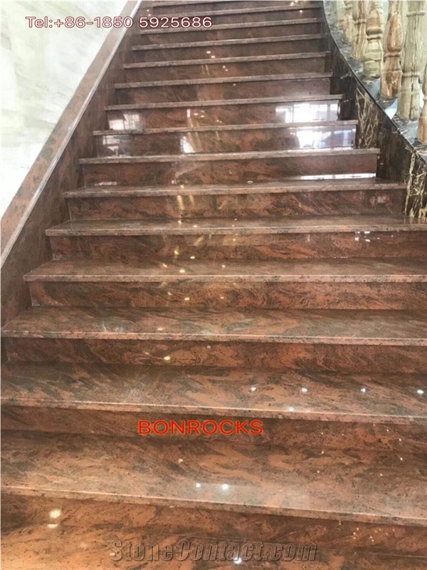 Multicolor Red Granite Steps