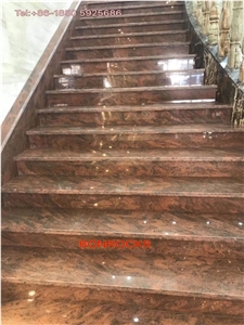 Multicolor Red Granite Steps Multicolor Red Granite Steps
