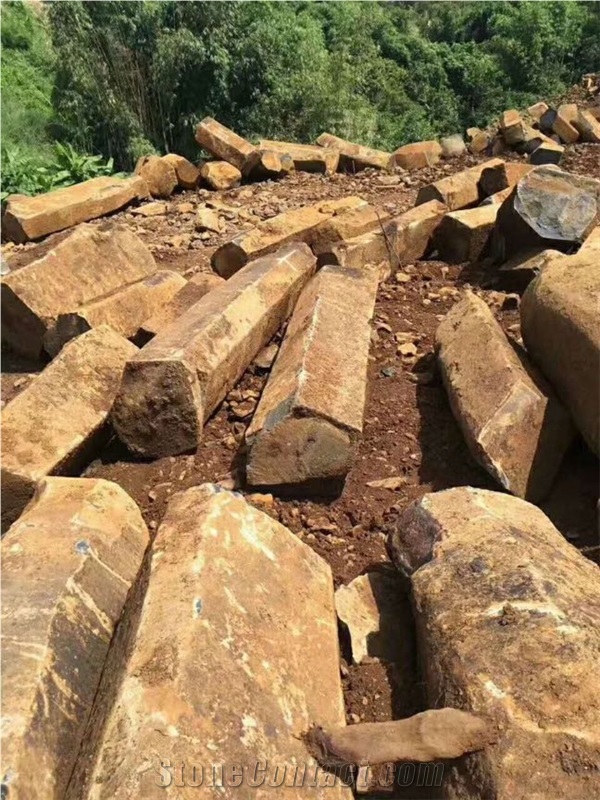 Natural Brownish Basalt Columns