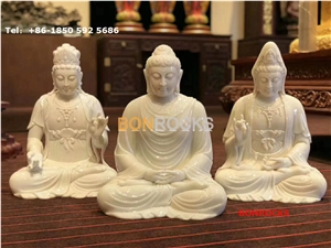 White Jade Onyx Buddha Statue