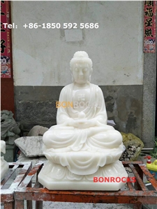White Jade Onyx Buddha Statue