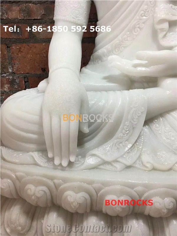 White Jade Onyx Buddha Statue