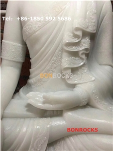 White Jade Onyx Buddha Statue
