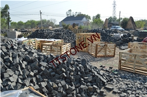 Basalt Cobble Stone, Honed, Polished, Flamed