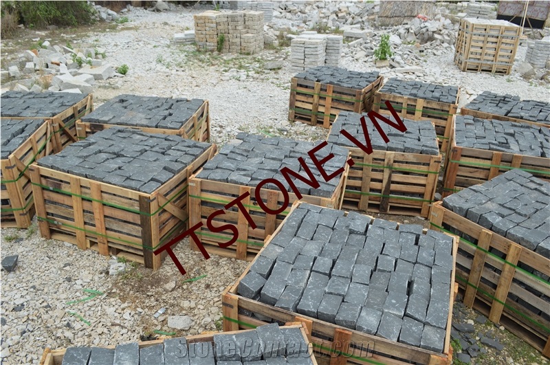 Basalt Cobble Stone, Honed, Polished, Flamed