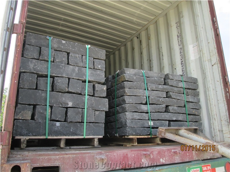 Basalt Cobble Stone, Honed, Polished, Flamed