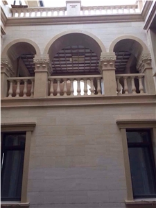 Beige Limestone Moca Cream Slabs for Wall Cladding