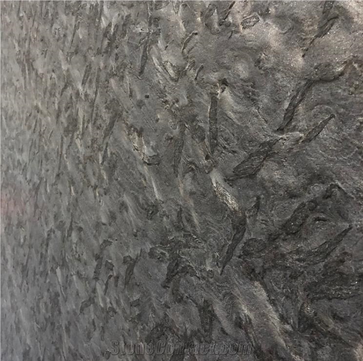 Brazil Acid Washing Matrix Black Granite Tile Slab