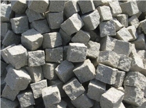 Bush-Hammed G439 White Granite Cube Stone Paver