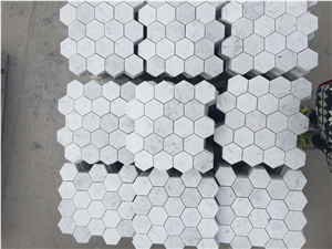 Carrara Marble Hexagon Mosaic Wall Backsplash Tile