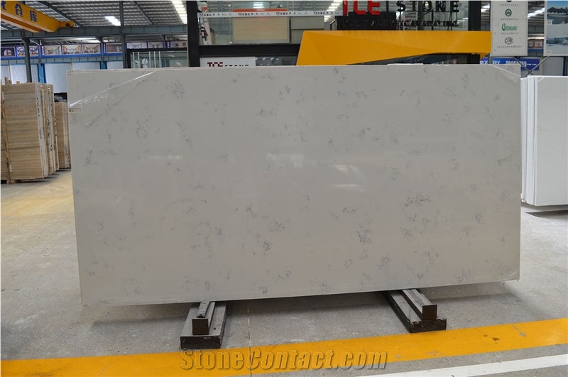 Carrara White Engineered Quartz Stone Walling Tile