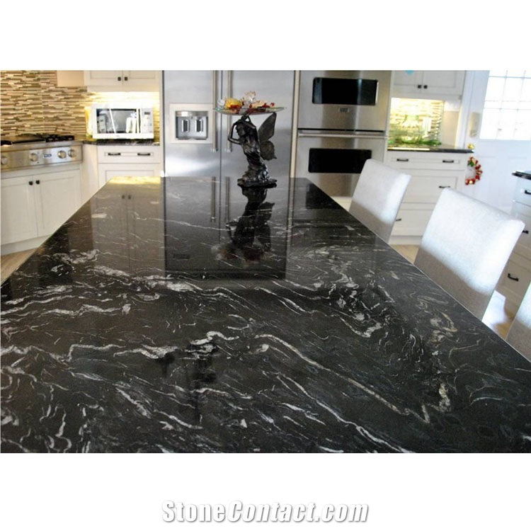 China Black Gold Cloud Granite Countertop