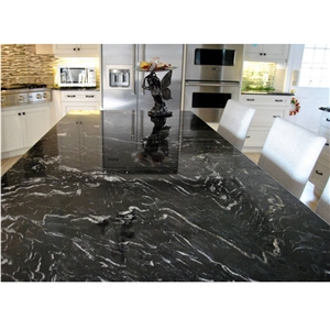 China Black Gold Cloud Granite Countertop