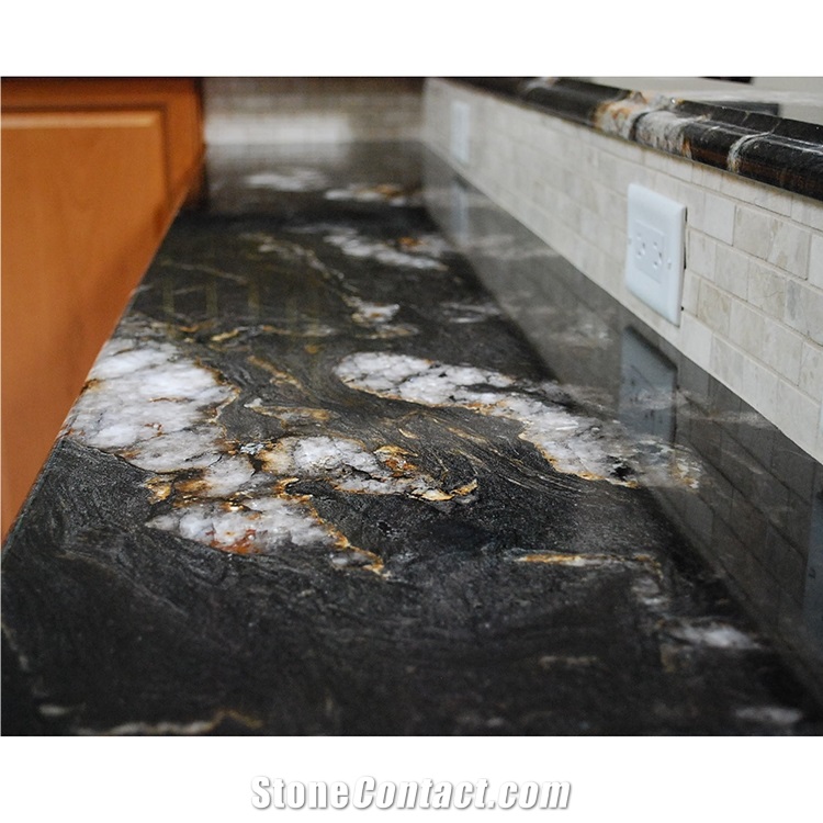 China Black Gold Cloud Granite Countertop