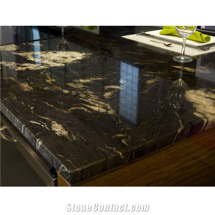 China Black Gold Cloud Granite Countertop