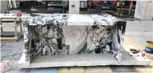 China Cold Jade Marble Green Countertop Vanity Top