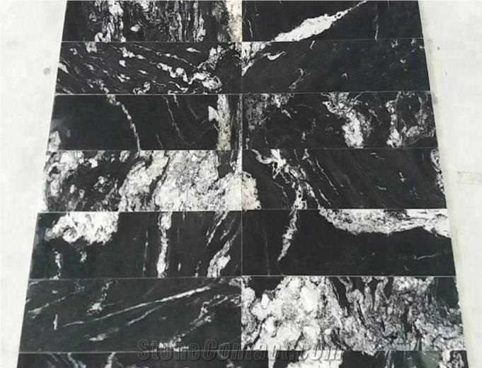 China Cosmic Black Granite Polished Leather Tiles