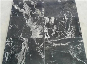 China Cosmic Black Granite Polished Leather Tiles