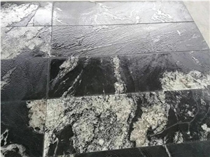 China Cosmic Black Granite Polished Leather Tiles