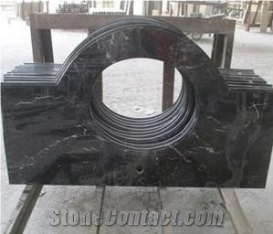 China Nero Marquina Black Marble Countertop Vanity