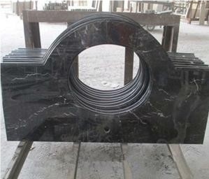 China Nero Marquina Black Marble Countertop Vanity