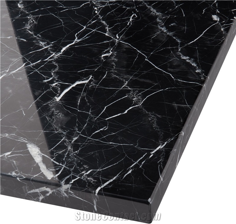 China Nero Marquina Black Marble Countertop Vanity