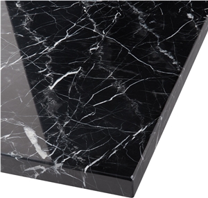 China Nero Marquina Black Marble Countertop Vanity