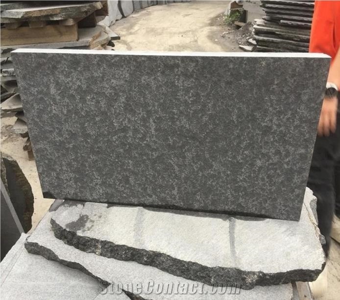 China New G684 Basalt Black Flamed Flooring Tiles