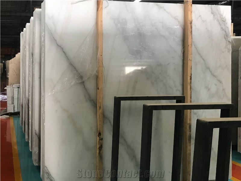 China Polished Guangxi Carla White Marble Slabs