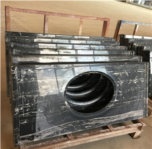 China Port Black Marble Polished Countertop Vanity