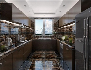 China Portoro Marble Polished Kitchen Countertop China Portoro Marble Polished Kitchen Countertop