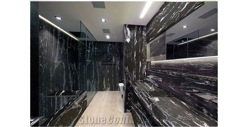 China Silver Portoro Marble Countertop Vanity Top