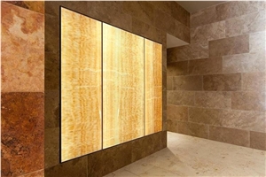 China Yellow Onyx Tiles Slabs for Decor