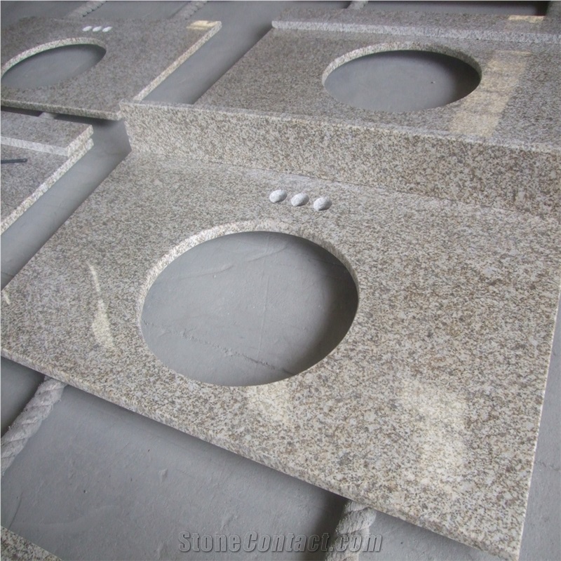 Chinese Yellow Granite Single Sink Vanity Tops