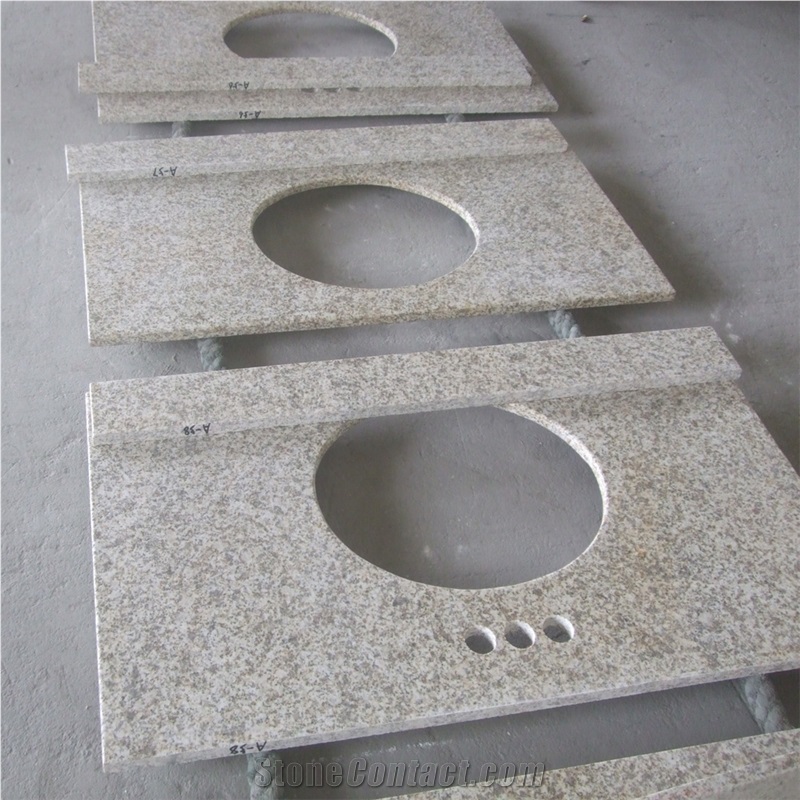Chinese Yellow Granite Single Sink Vanity Tops