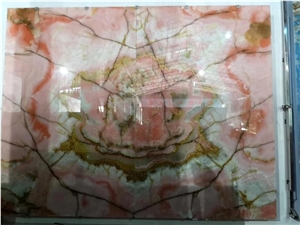 Crystal Pink Onyx Stone Slabs