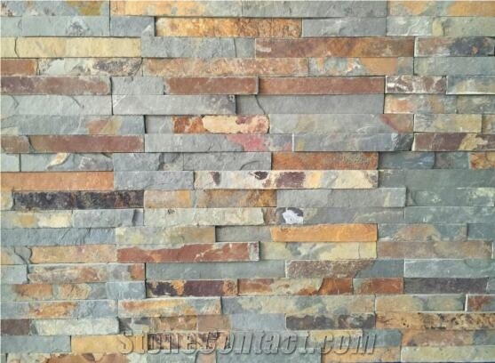 Exposed Wall Cladding Splited Slate Ledge Stone