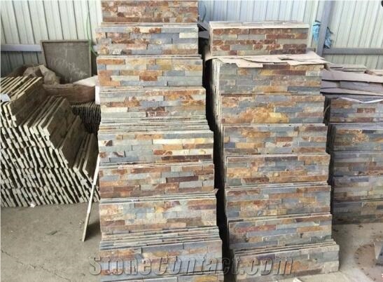 Exposed Wall Cladding Splited Slate Ledge Stone