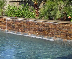 Exposed Wall Cladding Splited Slate Ledge Stone