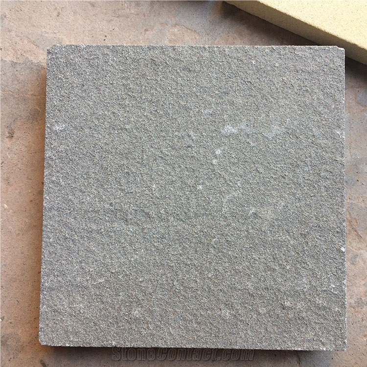 Flamed China Natural Black Sandstone Slabs Tiles