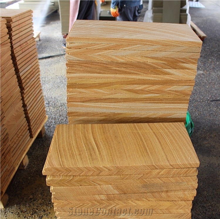 Honed China Yellow Sandstone Swimming Pool Tiles