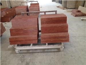 Honed Red Rojo Alhambra Travertine Bathroom Tiles