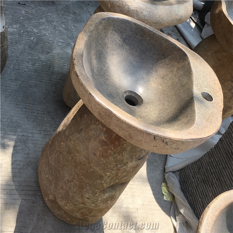 Irregular China Yellow River Stone Vessel Sink