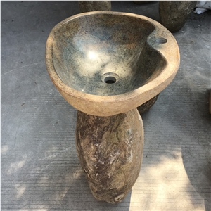 Irregular China Yellow River Stone Vessel Sink