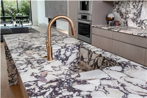 Italy Calacatta Viola Marble Polished Countertop