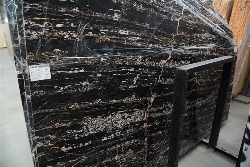 Italy Nero Portoro Macchia Larga Gold Marble Slabs