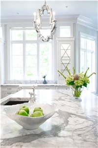 Italy White Calacatta Kitchen Bench Countertop Top